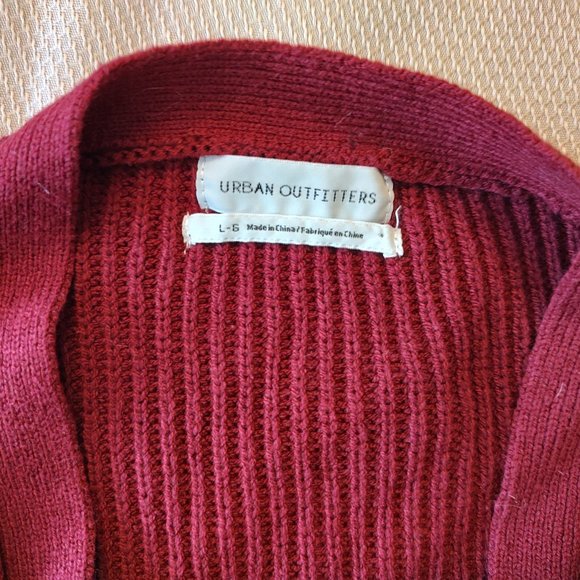 Urban Outfitters: Maroon/Dark Red Crop-Top Cardigan Sweater, Never Worn/Like New - Picture 2 of 2